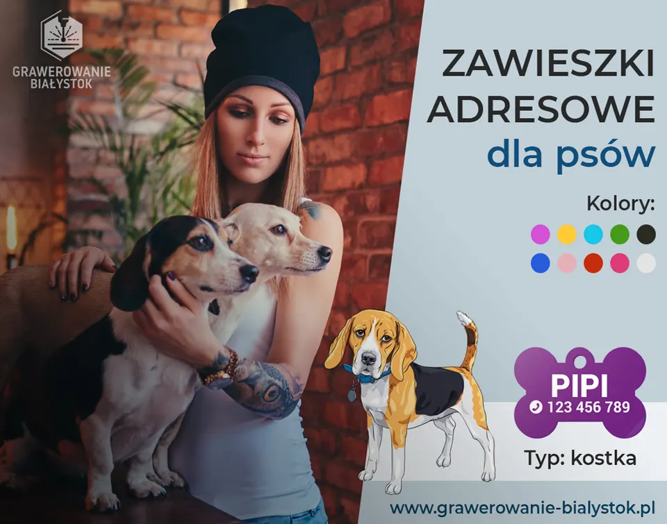 Zawieszki adresowe dla psów - Białystok